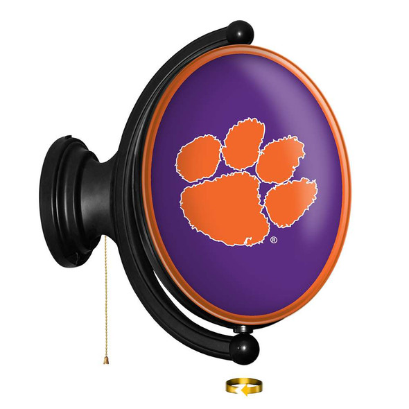 Clemson Tigers Original Oval Rotating Lighted Wall Sign - Purple | The Fan-Brand | NCCLEM-125-01A