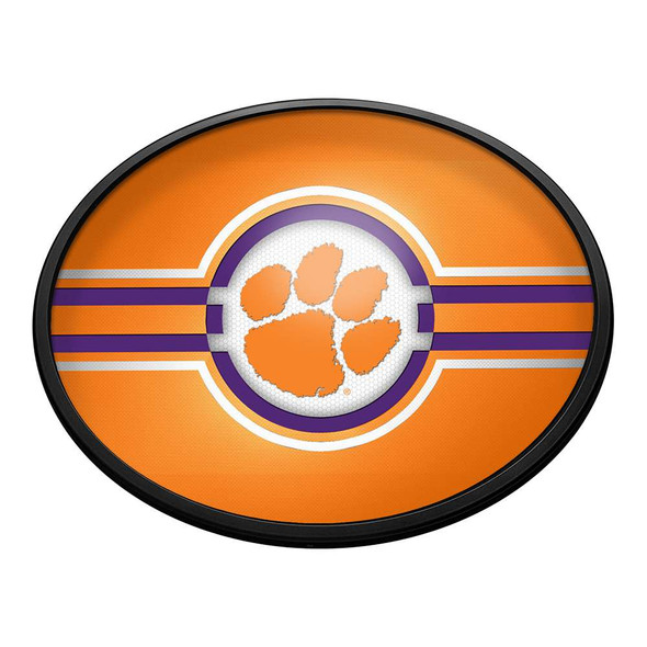Clemson Tigers Oval Slimline Lighted Wall Sign - Orange | The Fan-Brand | NCCLEM-140-01B