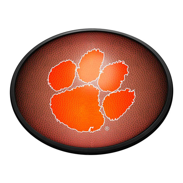 Clemson Tigers Pigskin - Oval Slimline Lighted Wall Sign | The Fan-Brand | NCCLEM-140-21