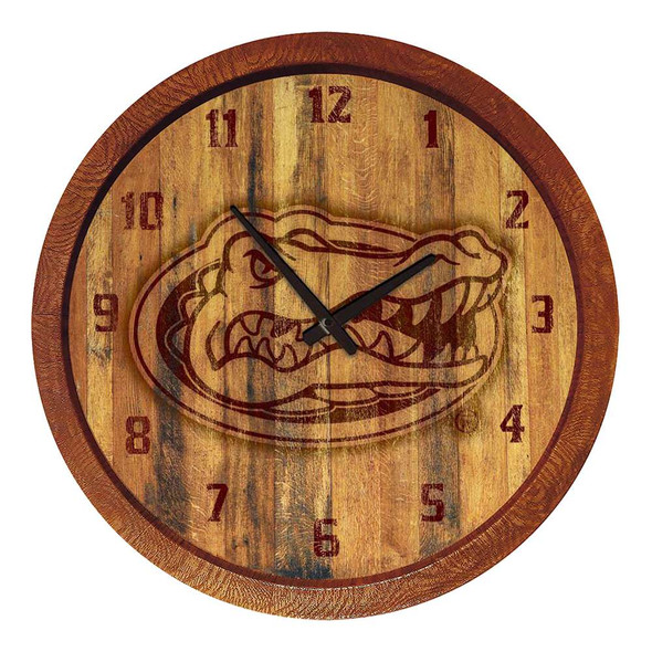Florida Gators Branded Faux Barrel Top Wall Clock | The Fan-Brand | NCFLGT-560-02