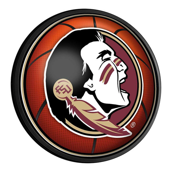 Florida State Seminoles Basketball - Round Slimline Lighted Wall Sign | The Fan-Brand | NCFSSM-130-11