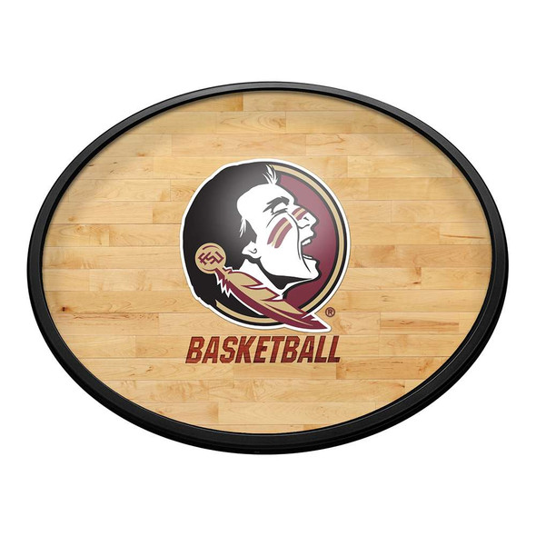 Florida State Seminoles Hardwood - Oval Slimline Lighted Wall Sign | The Fan-Brand | NCFSSM-140-12