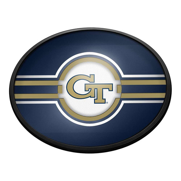Georgia Tech Yellow Jackets Oval Slimline Lighted Wall Sign | The Fan-Brand | NCGTYJ-140-01