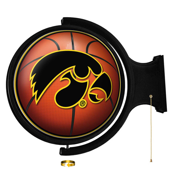 Iowa Hawkeyes Basketball - Original Round Rotating Lighted Wall Sign | The Fan-Brand | NCIOWA-115-11