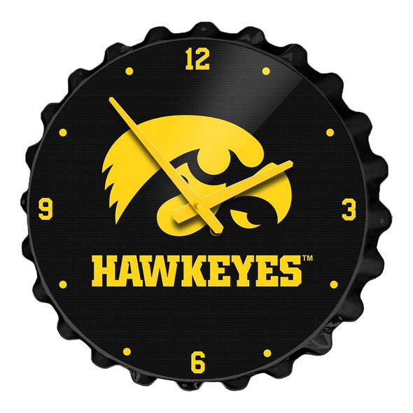 Iowa Hawkeyes Bottle Cap Wall Clock | The Fan-Brand | NCIOWA-540-01