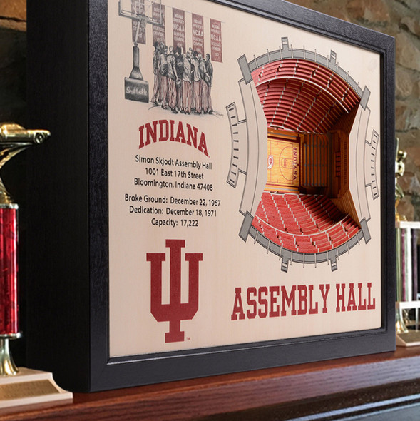 Indiana Hoosiers Framed 3-D Stadium Art