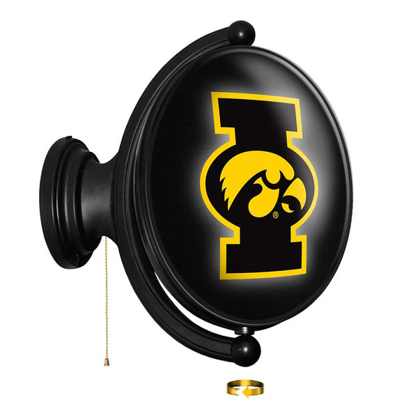 Iowa Hawkeyes Original Oval Rotating Lighted Wall Sign | The Fan-Brand | NCIOWA-125-01