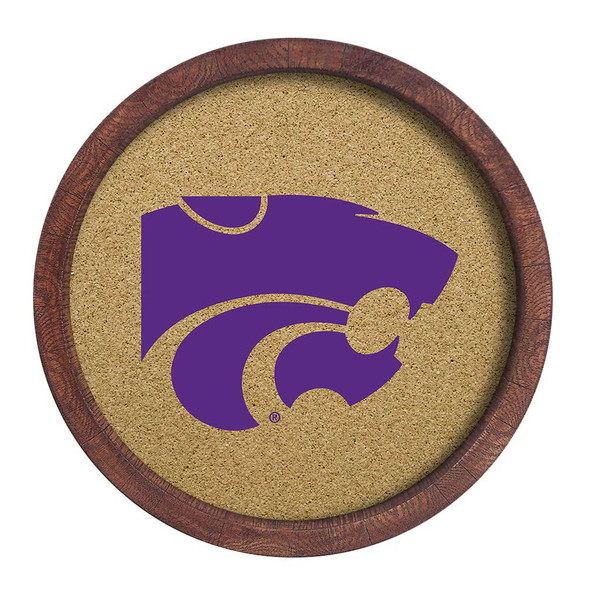 Kansas State Wildcats Faux Barrel Framed Cork Board - Color Logo | The Fan-Brand | NCKNST-632-01A