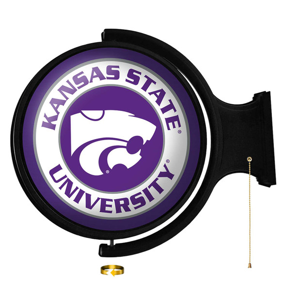 Kansas State Wildcats Original Round Rotating Lighted Wall Sign - Purple | The Fan-Brand | NCKNST-115-01A