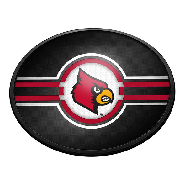 Louisville Cardinals Oval Slimline Lighted Wall Sign - Black | The Fan-Brand | NCLOUS-140-01B