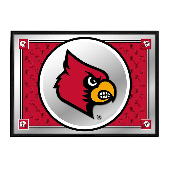 Louisville Cardinals Team Spirit - Framed Mirrored Wall Sign - Red | The Fan-Brand | NCLOUS-265-02B