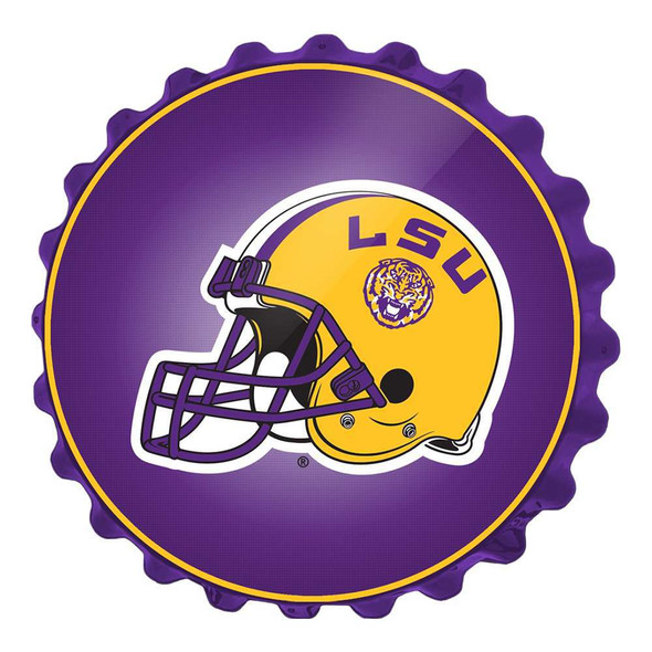 LSU Tigers Helmet - Bottle Cap Wall Sign | The Fan-Brand | NCLSUT-210-02 LSU Tigers Helmet - Bottle Cap Wall Sign | The Fan-Brand | NCLSUT-210-02