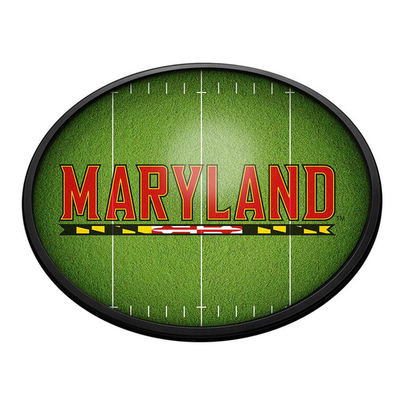 Maryland Terrapins On the 50 - Oval Slimline Lighted Wall Sign | The Fan-Brand | NCMRYT-140-22