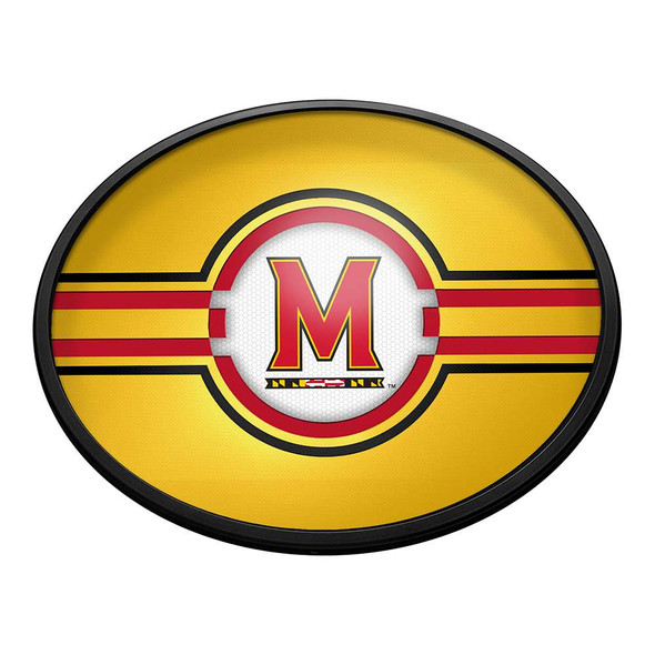 Maryland Terrapins Oval Slimline Lighted Wall Sign - Gold | The Fan-Brand | NCMRYT-140-01B
