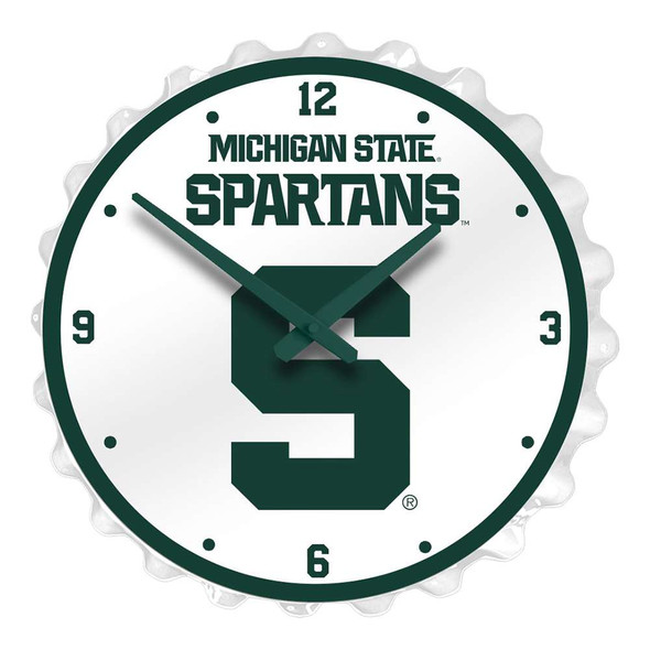 Michigan State Spartans Block S - Bottle Cap Wall Clock | The Fan-Brand | NCMIST-540-02