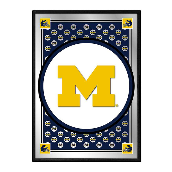 Michigan Wolverines Team Spirit, M - Framed Mirrored Wall Sign | The Fan-Brand | NCMICH-275-02