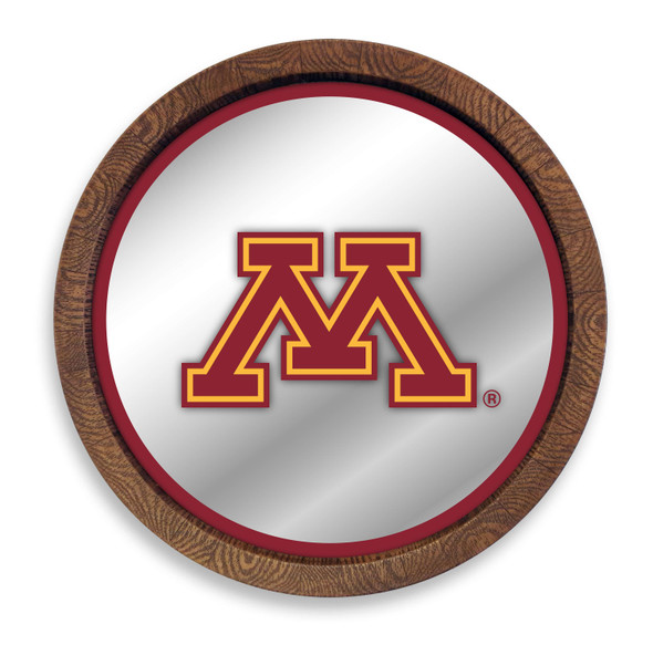 Minnesota Golden Gophers Faux Barrel Top Mirrored Wall Sign - Maroon Edge | The Fan-Brand | NCMINN-245-01A