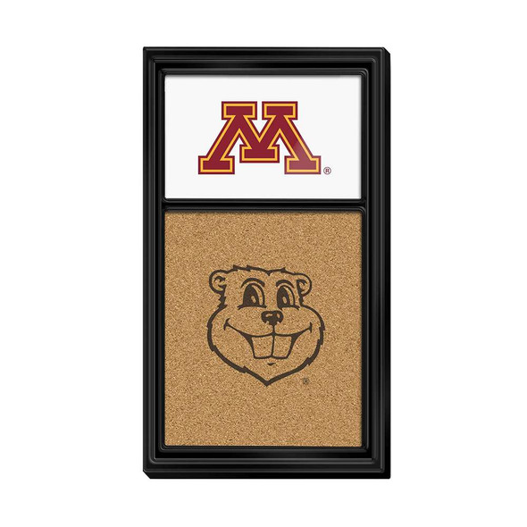 Minnesota Golden Gophers Goldy - Cork Noteboard - Black Frame / White | The Fan-Brand | NCMINN-640-02B