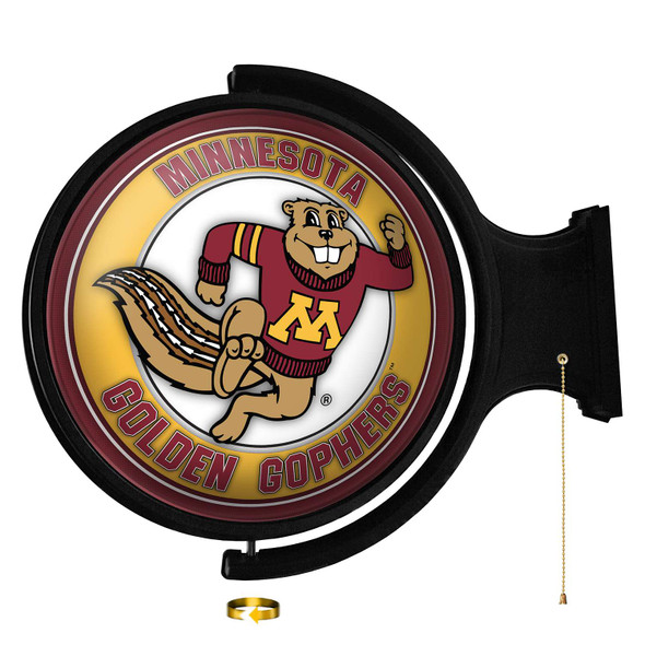 Minnesota Golden Gophers Goldy - Original Round Rotating Lighted Wall Sign | The Fan-Brand | NCMINN-115-02