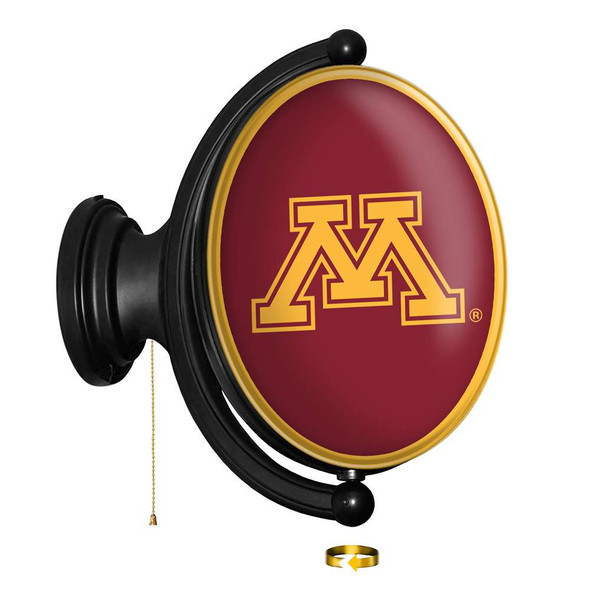 Minnesota Golden Gophers Original Oval Rotating Lighted Wall Sign - Maroon | The Fan-Brand | NCMINN-125-01A