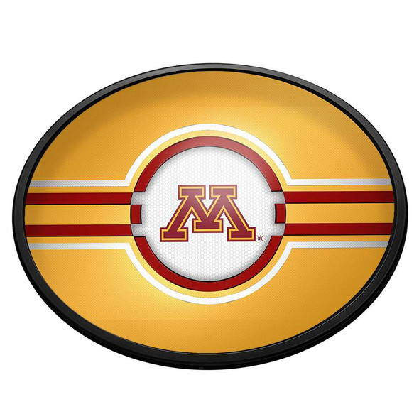 Minnesota Golden Gophers Oval Slimline Lighted Wall Signs - Gold | The Fan-Brand | NCMINN-140-01B