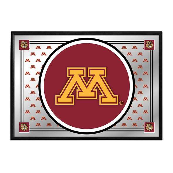 Minnesota Golden Gophers Team Spirit - Framed Mirrored Wall Sign - Mirrored | The Fan-Brand | NCMINN-265-02A