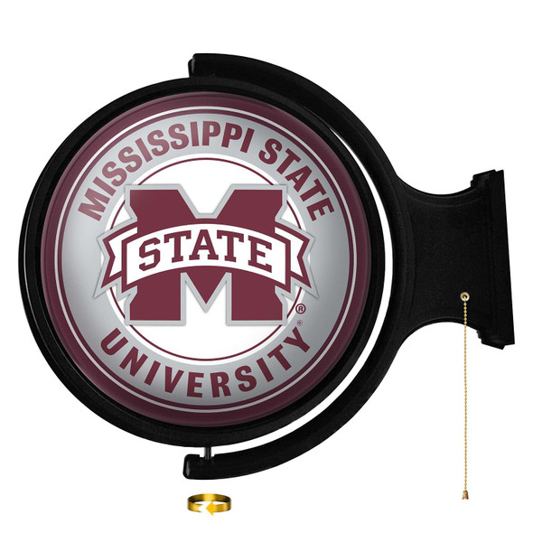 Mississippi State Bulldogs Original Round Rotating Lighted Wall Sign | The Fan-Brand | NCMSST-115-01