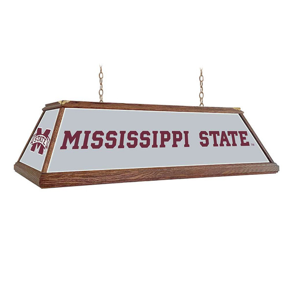 Mississippi State Bulldogs Premium Wood Pool Table Light - Silver / Logo | The Fan-Brand | NCMSST-330-01D