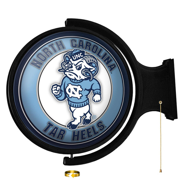 North Carolina Tar Heels Mascot - Original Round Rotating Lighted Wall Sign | The Fan-Brand | NCNCTH-115-02