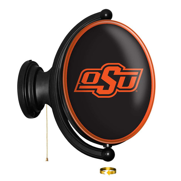Oklahoma State Cowboys Original Oval Rotating Lighted Wall Sign | The Fan-Brand | NCOKST-125-01
