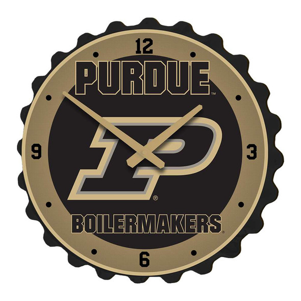 Purdue Boilermakers Bottle Cap Wall Clock - Black | The Fan-Brand | NCPURD-540-01A