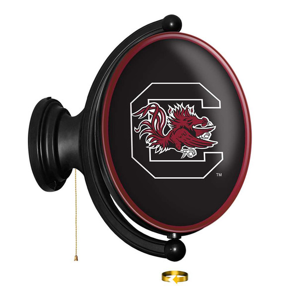 South Carolina Gamecocks Original Oval Rotating Lighted Wall Sign - Black | The Fan-Brand | NCSCGC-125-01A