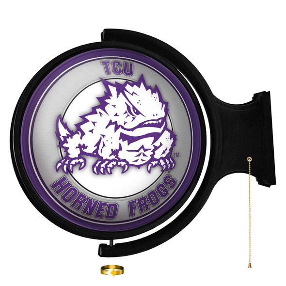 TCU Horned Frogs Mascot - Original Round Rotating Lighted Wall Sign | The Fan-Brand | NCTCUH-115-02 TCU Horned Frogs Mascot - Original Round Rotating Lighted Wall Sign | The Fan-Brand | NCTCUH-115-02