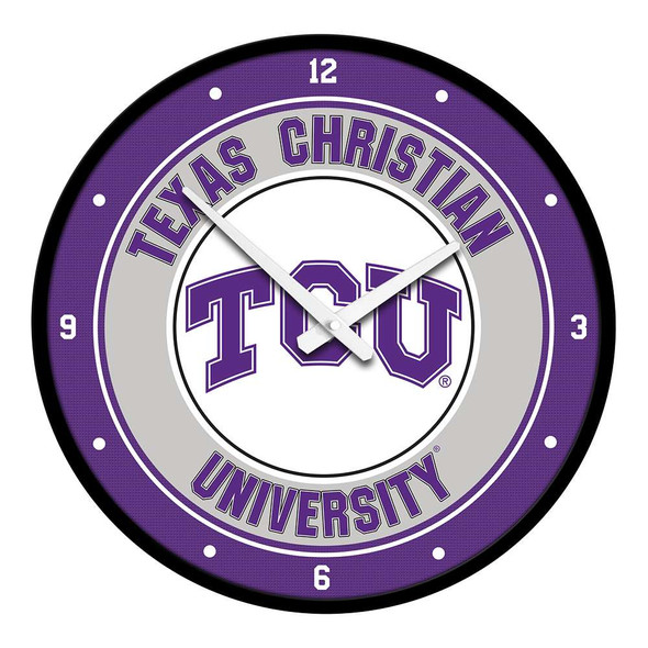 TCU Horned Frogs Modern Disc Wall Clock | The Fan-Brand | NCTCUH-510-01
