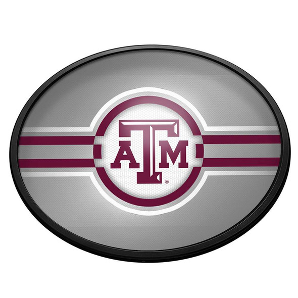 Texas A&M Aggies Oval Slimline Lighted Wall Sign - Silver | The Fan-Brand | NCTXAM-140-01B