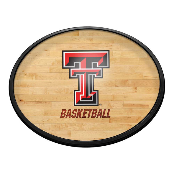 Texas Tech Red Raiders Hardwood - Oval Slimline Lighted Wall Sign | The Fan-Brand | NCTTRR-140-12