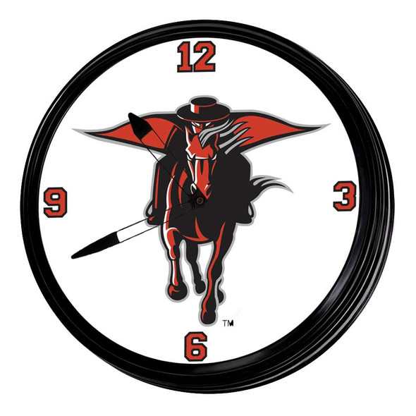 Texas Tech Red Raiders Masked Rider - Retro Lighted Wall Clock | The Fan-Brand | NCTTRR-550-02