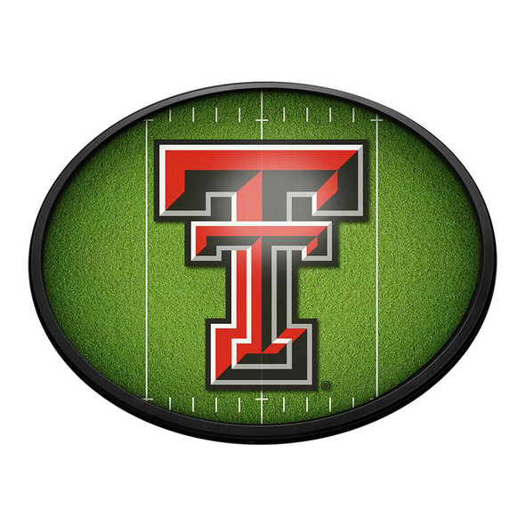 Texas Tech Red Raiders On the 50 - Oval Slimline Lighted Wall Sign | The Fan-Brand | NCTTRR-140-22
