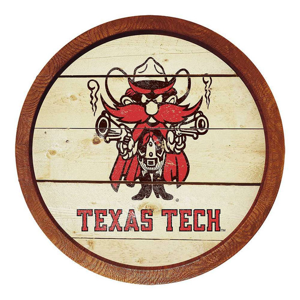 Texas Tech Red Raiders Raider Red - Weathered Faux Barrel Top Sign | The Fan-Brand | NCTTRR-240-05