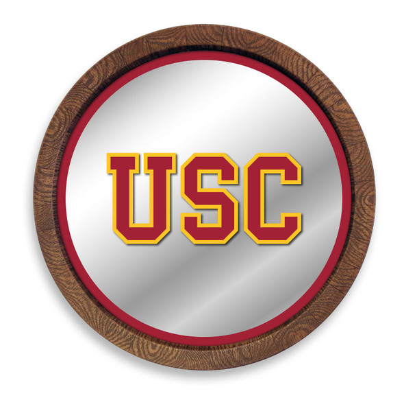 USC Trojans Faux Barrel Top Mirrored Wall Sign - Cardinal Edge | The Fan-Brand | NCUSCT-245-01A