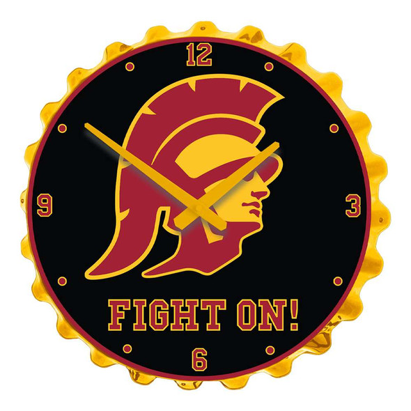 USC Trojans Fight On - Bottle Cap Wall Clock | The Fan-Brand | NCUSCT-540-04