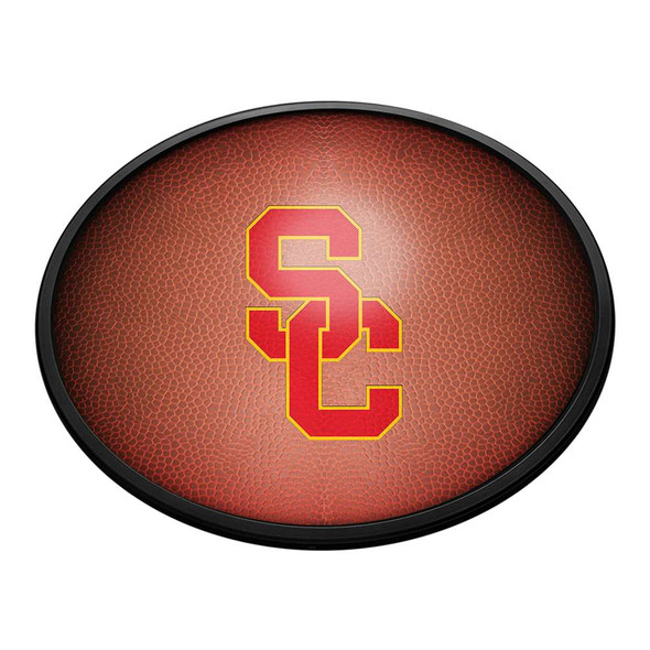 USC Trojans Pigskin - Oval Slimline Lighted Wall Sign | The Fan-Brand | NCUSCT-140-21