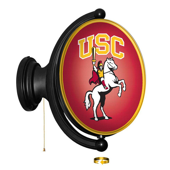 USC Trojans Traveler - Original Oval Rotating Lighted Wall Sign | The Fan-Brand | NCUSCT-125-03