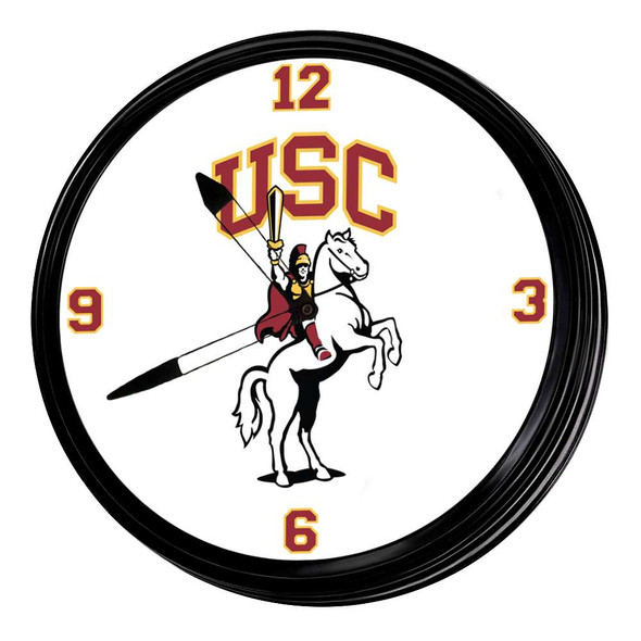 USC Trojans Traveler - Retro Lighted Wall Clock | The Fan-Brand | NCUSCT-550-01