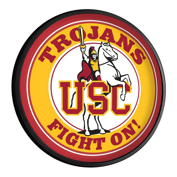 USC Trojans Traveler - Round Slimline Lighted Wall Sign | The Fan-Brand | NCUSCT-130-02