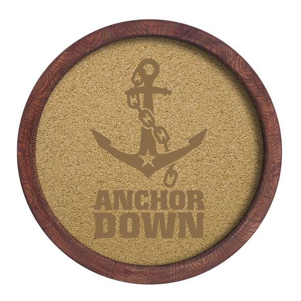 Vanderbilt Commodores Anchor - Faux Barrel Framed Cork Board - Color Logo | The Fan-Brand | NCVAND-632-02A