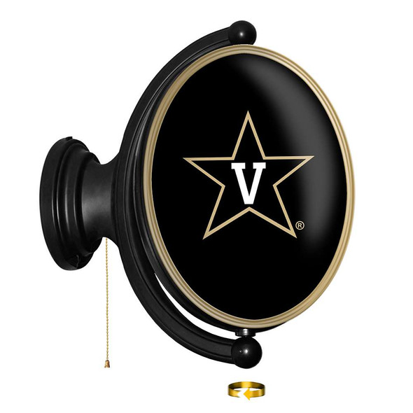 Vanderbilt Commodores Original Oval Rotating Lighted Wall Sign - Black | The Fan-Brand | NCVAND-125-01B