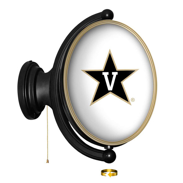 Vanderbilt Commodores Original Oval Rotating Lighted Wall Sign - White | The Fan-Brand | NCVAND-125-01A