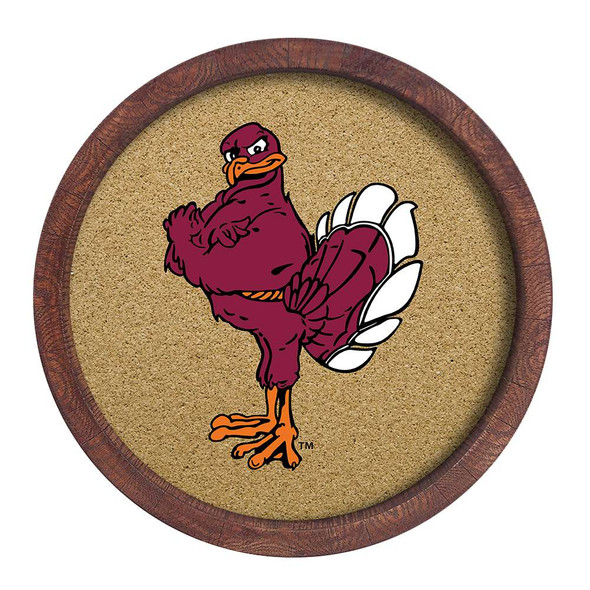 Virginia Tech Hokies Faux Barrel Framed Cork Board - Color Logo | The Fan-Brand | NCVTCH-632-02A
