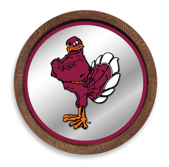 Virginia Tech Hokies Mascot - Faux Barrel Top Mirrored Wall Sign - Maroon Edge | The Fan-Brand | NCVTCH-245-02A